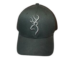 Browning Colstrip Mesh Back Flex Fit Ball Cap Hat Black Buckmark Logo